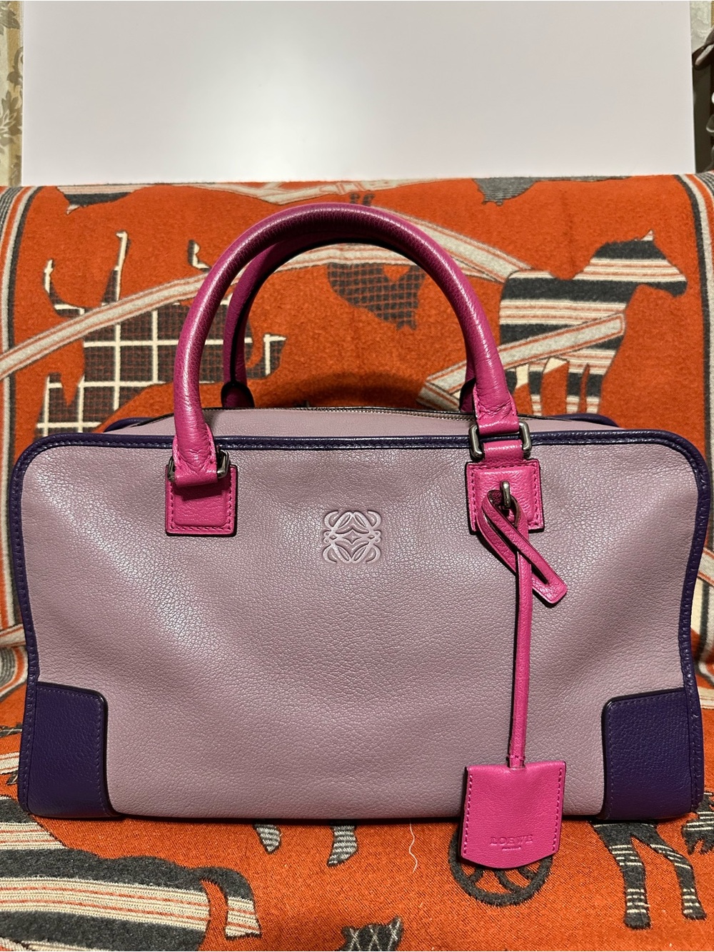Loewe❤️🌟 Pink Lavender Puzzle Leather Satchel ⭐️